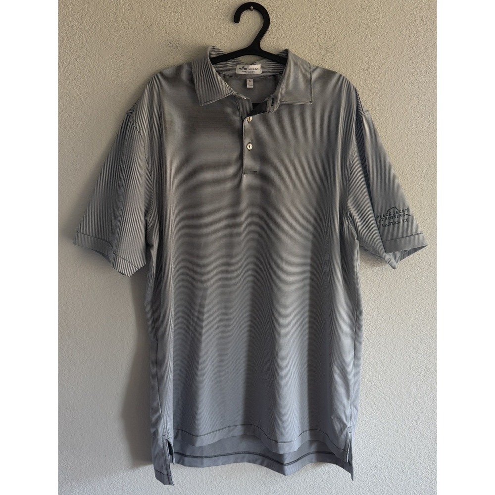 Peter Millar Black Jack's Crossing Summer Comfort Striped Large Golf Polo